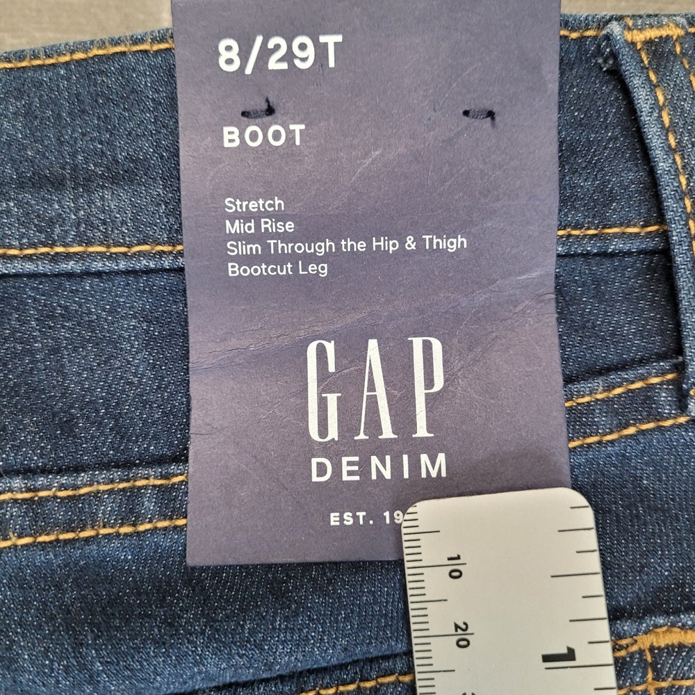 Gap Denim Womens 8/29T Bootcut Jeans Dark Wash Stretch Tall 8 29 Long New - Picture 2 of 9
